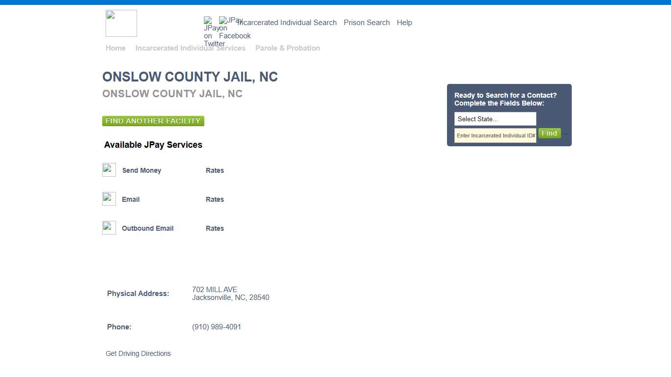 ONSLOW COUNTY JAIL, NC